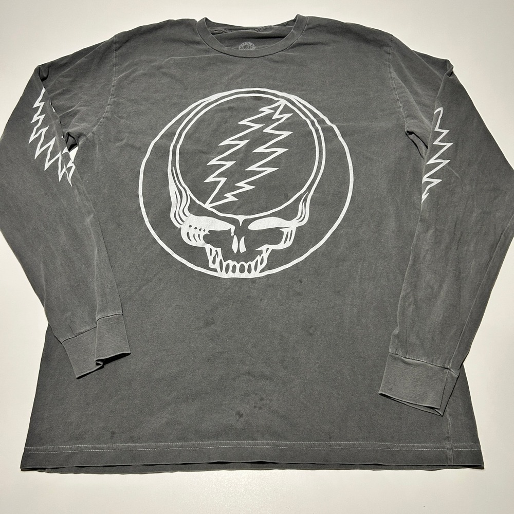 Grateful Dead Life Clothing Co Steal Your Face Long Sleeve Shirt Grey Large